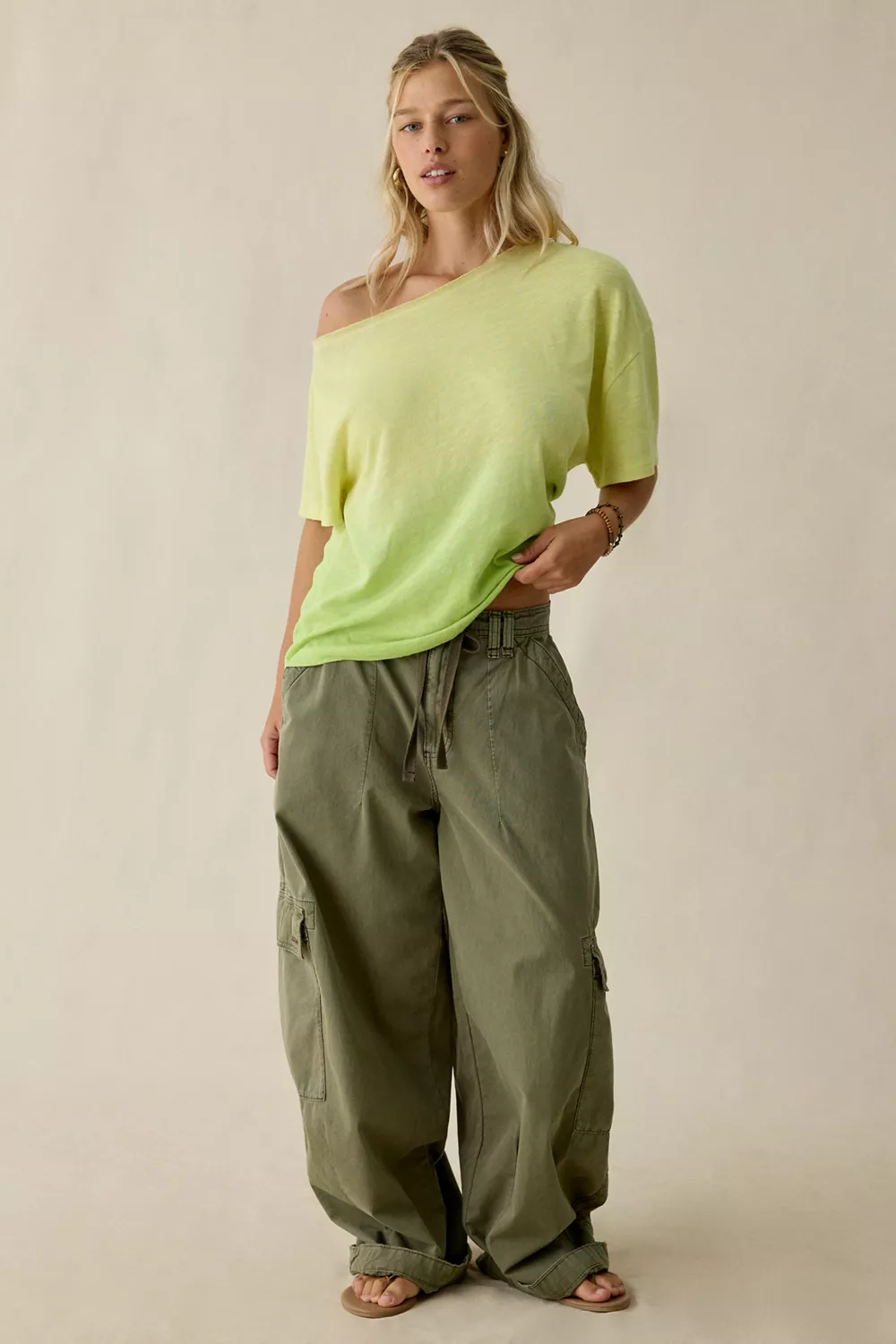 BDG Courtney Off-The-Shoulder Oversized Tee