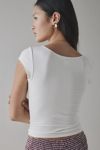 BDG Drew Cap Sleeve Square Neck Cropped Tee