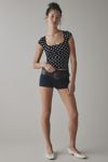 BDG Drew Cap Sleeve Square Neck Cropped Tee