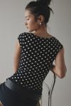 BDG Drew Cap Sleeve Square Neck Cropped Tee