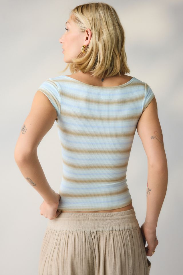 BDG Drew Cap Sleeve Square Neck Cropped Tee #1