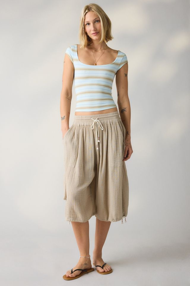 BDG Drew Cap Sleeve Square Neck Cropped Tee #2