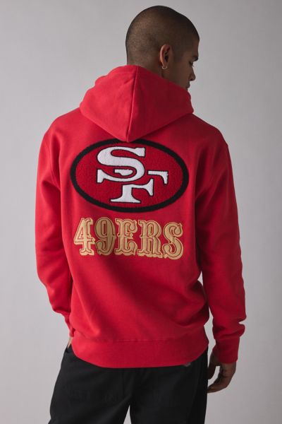 Urban Outfitters Nfl San Francisco 49ers Uo Exclusive Chenille Patch Hoodie Sweatshirt In Red, Men's At Urban Outfitt In Red