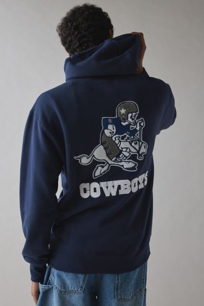Urban Outfitters Nfl Dallas Cowboys Uo Exclusive Chenille Patch Hoodie Sweatshirt In Navy, Men's At  In Blue