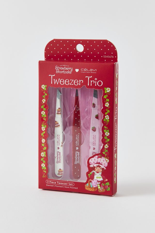 Célavi X Strawberry Shortcake Printed 3-Piece Tweezer Set