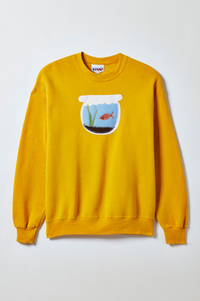 Vintage By Magg’s Rags Fishtank Patchwork Graphic Crew Neck Pullover ...