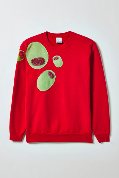 Vintage By Magg’s Rags Olive Patchwork Graphic Crew Neck Pullover ...