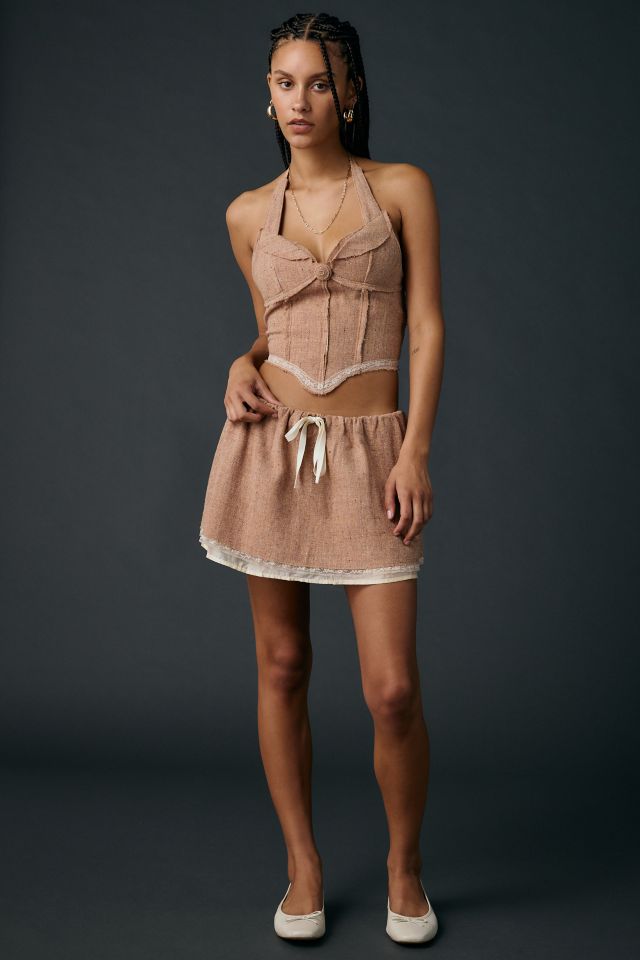 Zemeta Rosie Lace Trim Mini Skirt #1