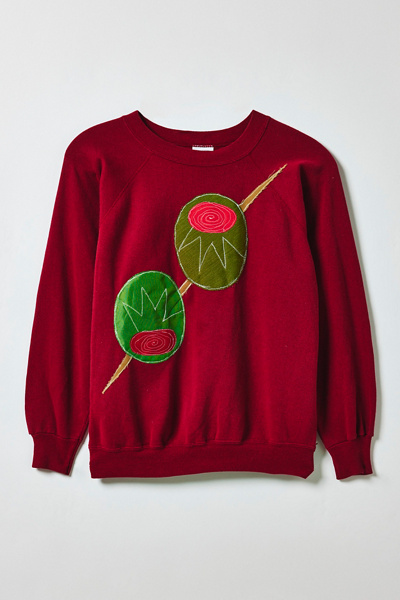 Vintage By Magg’s Rags Olive Patchwork Graphic Crew Neck Pullover ...