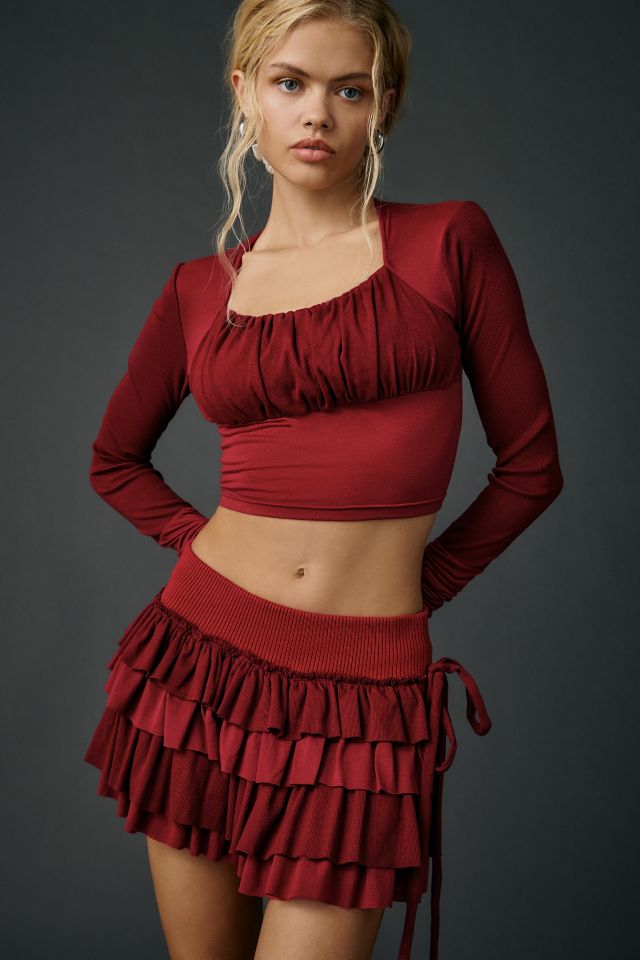 Zemeta Marie Red Knit Tutu Mini Skort #2