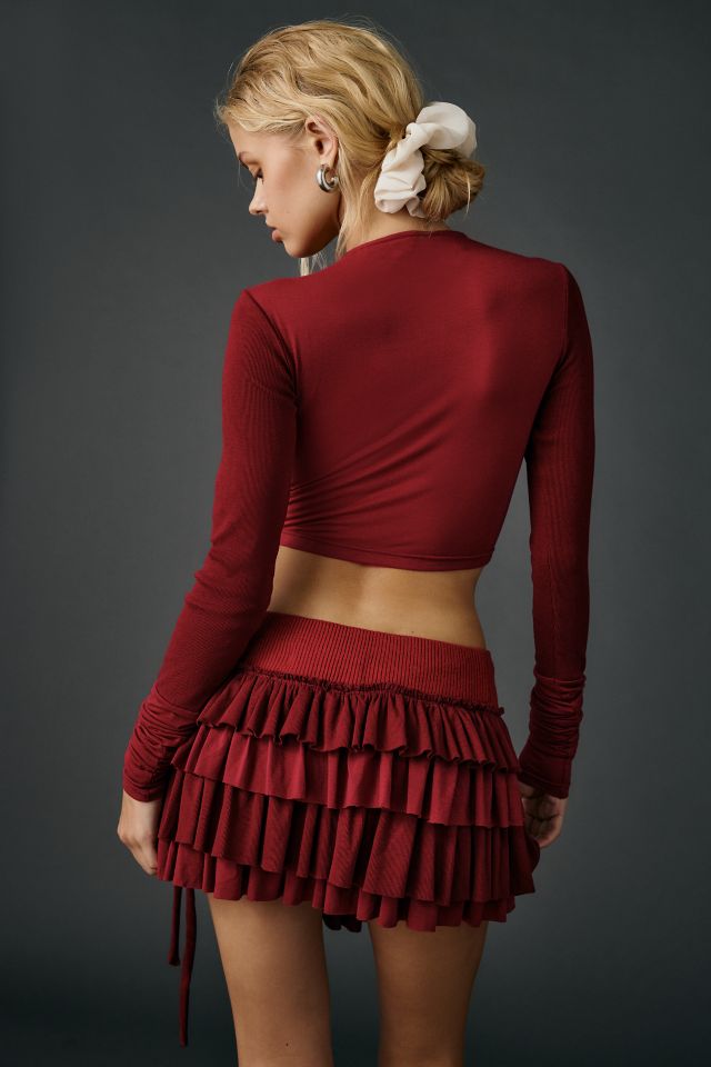 Zemeta Marie Red Knit Tutu Mini Skort #3