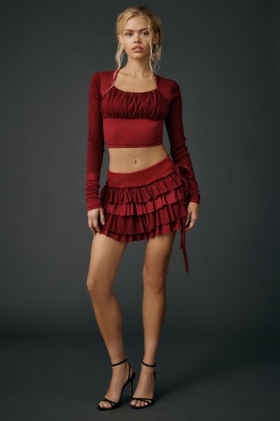 Zemeta Marie Red Knit Tutu Mini Skort