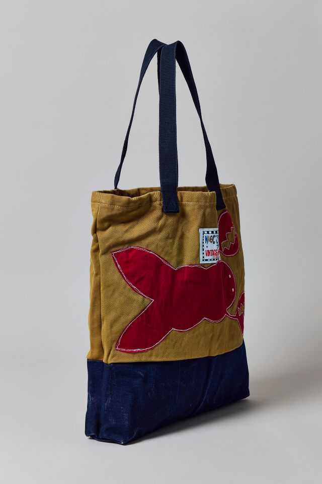 Vintage By Magg’s Rags Smoking Lobster Patchwork Graphic Tote Bag #1