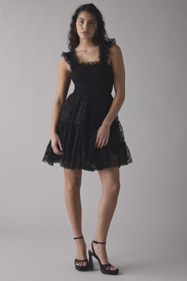 En Saison Casey Flutter Bow Flocked Mesh Mini Dress #2