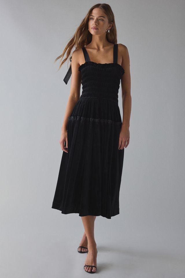En Saison KcKenna Smocked Tie-Strap Midi Dress #1