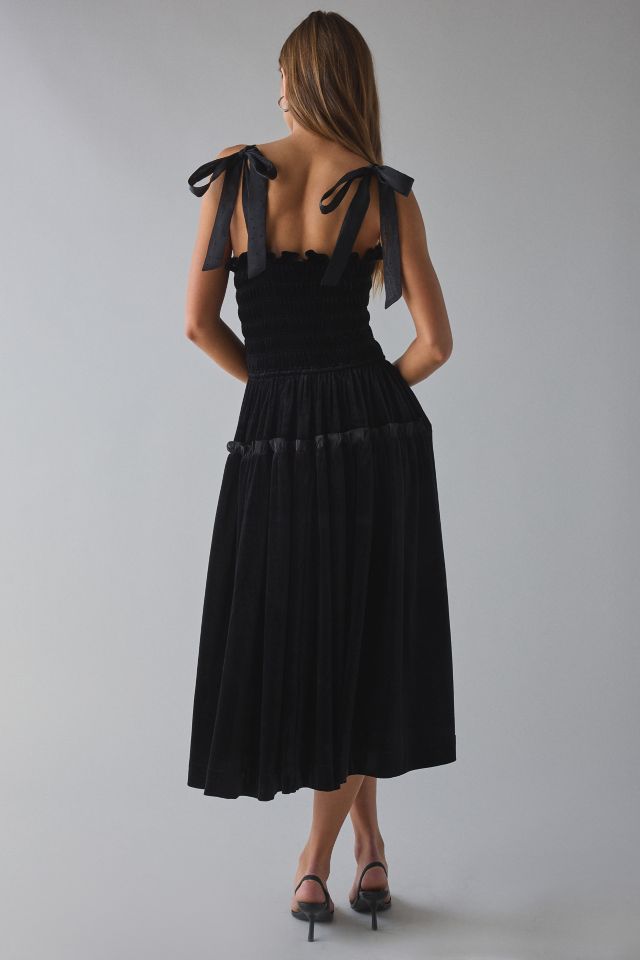 En Saison KcKenna Smocked Tie-Strap Midi Dress #2