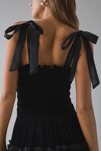 En Saison KcKenna Smocked Tie-Strap Midi Dress