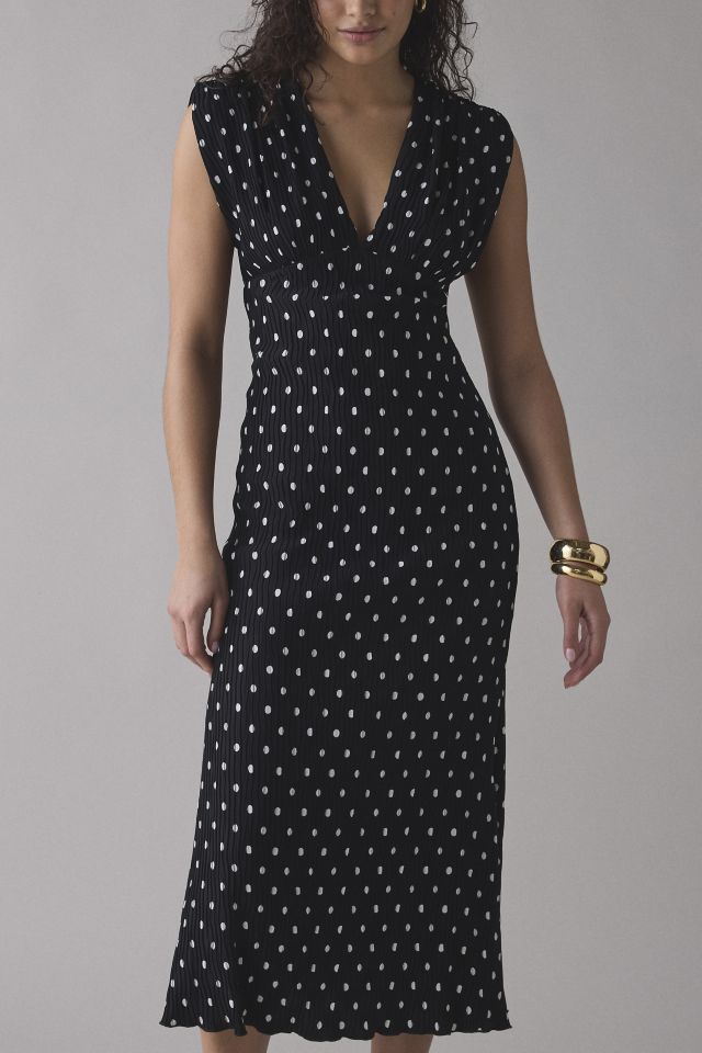 En Saison Darlene Polka Dot Plunging Tie-Back Maxi Dress #1