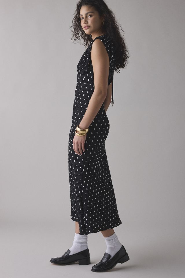 En Saison Darlene Polka Dot Plunging Tie-Back Maxi Dress #3