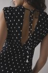 En Saison Darlene Polka Dot Plunging Tie-Back Maxi Dress