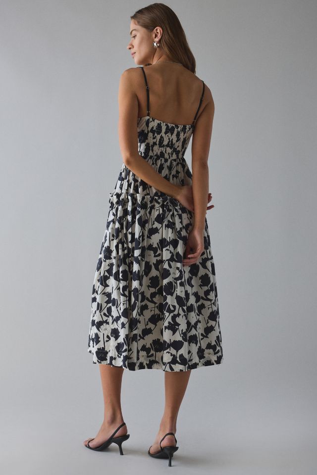 En Saison Laurel Plunge Tie-Front Tiered Midi Dress #2