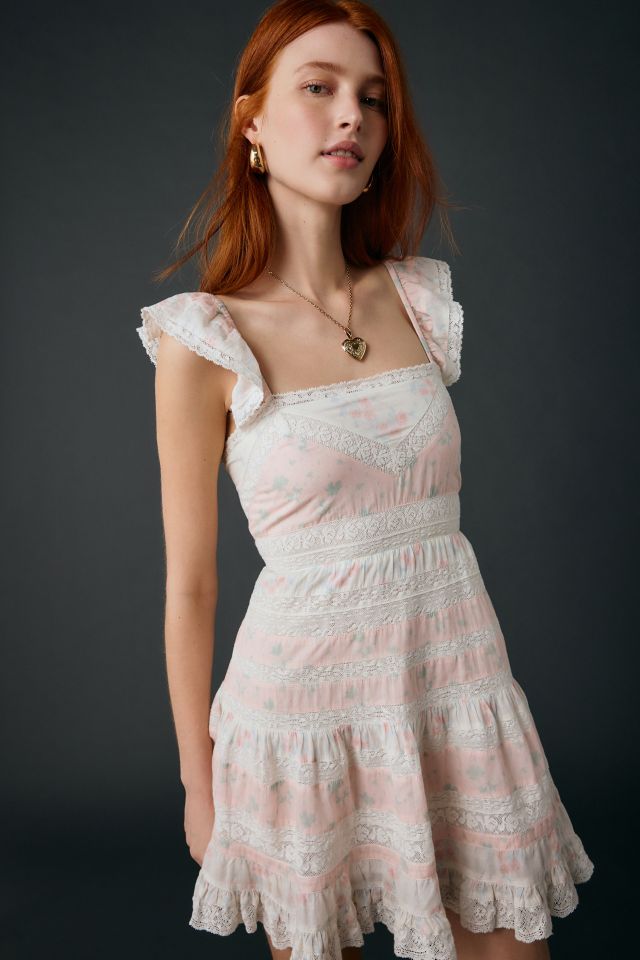 LoveShackFancy Melitta Mixed Floral Print Mini Dress #3