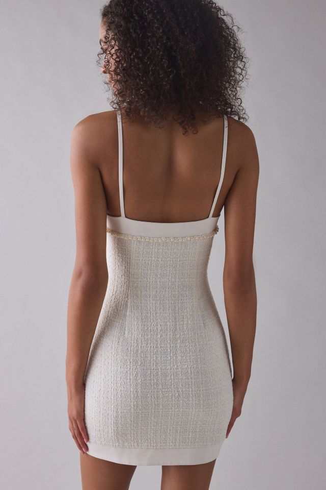 LoveShackFancy Florencio Bow Detail Tweed Mini Dress #3