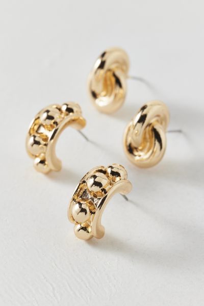 Urban Outfitters Cora Statement Metal Earring Set In Gold, Women's At
