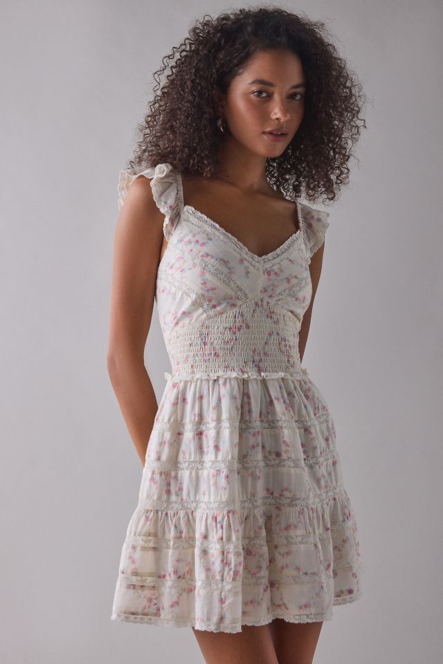 LoveShackFancy Finny Luna Rosa Fleur Cotton Ruffle Mini Dress #1