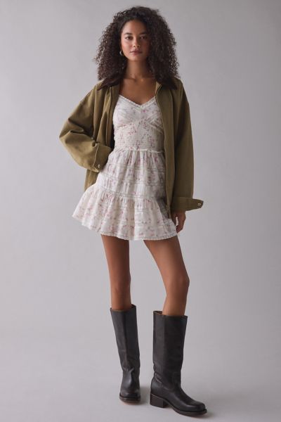 LoveShackFancy Finny Luna Rosa Fleur Cotton Ruffle Mini Dress