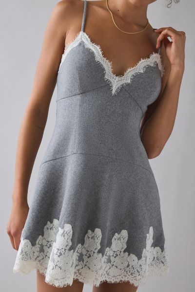 LoveShackFancy Teddi Lace-Trimmed Tailored Mini Dress