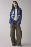 BDG Dusty Prep State Graphic Oversized Zip-Up Hoodie Sweatshirt