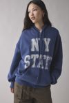 BDG Dusty Prep State Graphic Oversized Zip-Up Hoodie Sweatshirt