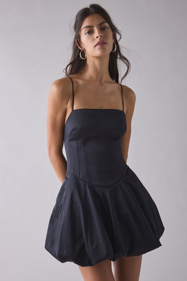 LoveShackFancy Salina Satin Bubble Hem Corset Mini Dress #1