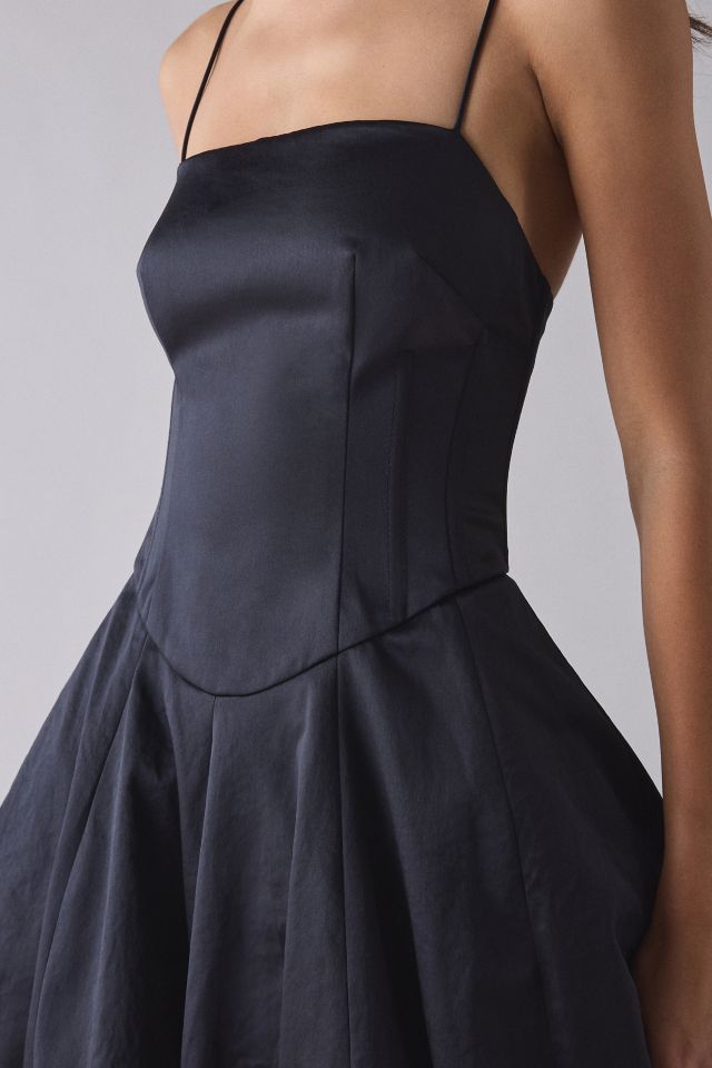 LoveShackFancy Salina Satin Bubble Hem Corset Mini Dress #2
