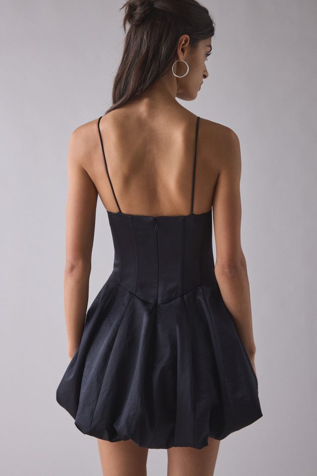 LoveShackFancy Salina Satin Bubble Hem Corset Mini Dress #3