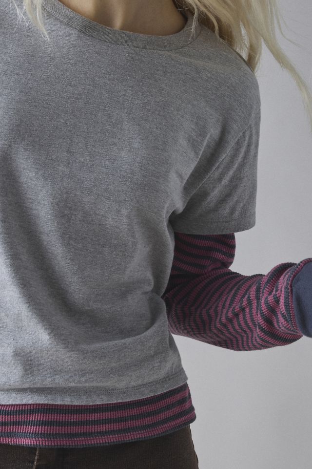BDG Tye Long Sleeve Layered Twofer Tee #1