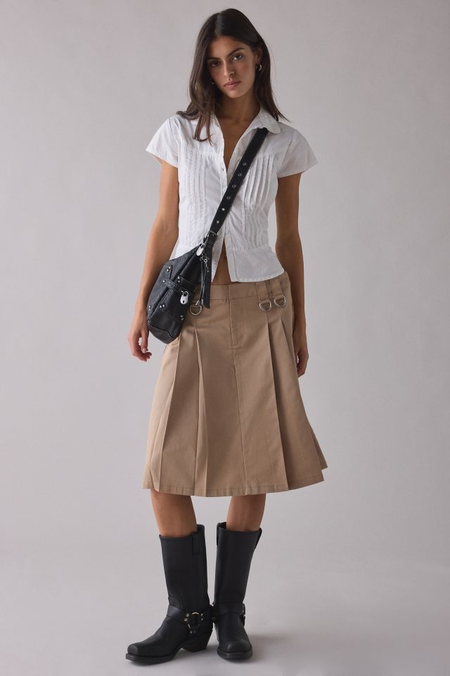 The Ragged Priest Clerk Pleated Utility Midi Skirt #2