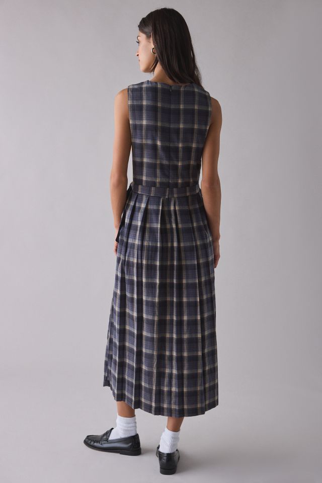 The Ragged Priest Memo Check Pinafore Midi Dress #1