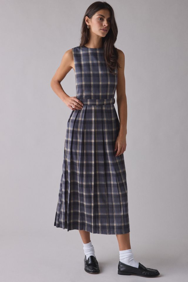 The Ragged Priest Memo Check Pinafore Midi Dress #3
