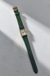 Croc Embossed Leather Rectangle Watch