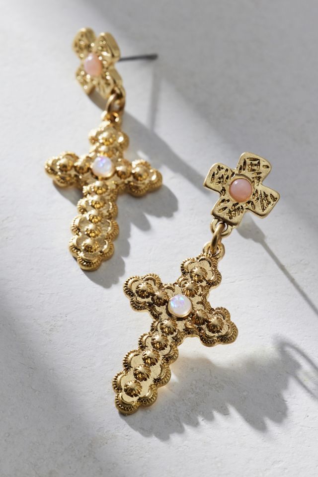Christa Statement Cross Dangle Earring #1
