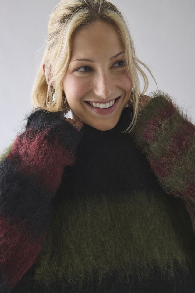 The Ragged Priest Humbug Striped Fuzzy Knit Sweater #3