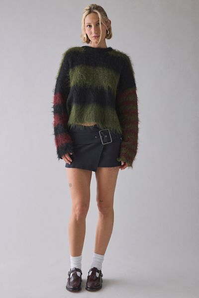 The Ragged Priest Humbug Striped Fuzzy Knit Sweater