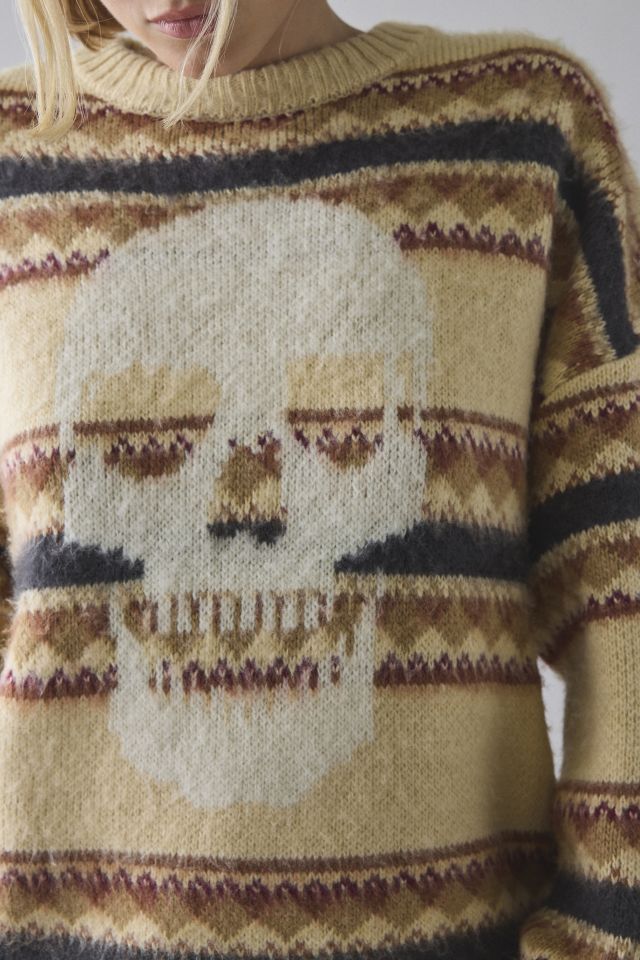 The Ragged Priest Skull Fair Isle Knit Oversized Sweater #3