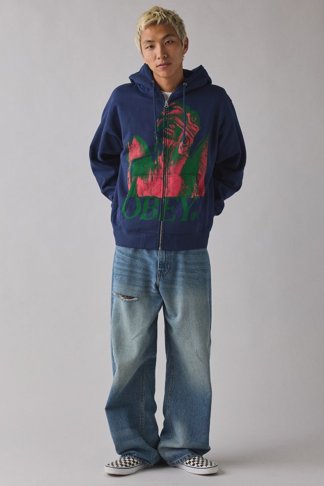 OBEY Blindfold Graphic Zip Hoodie Sweatshirt #2