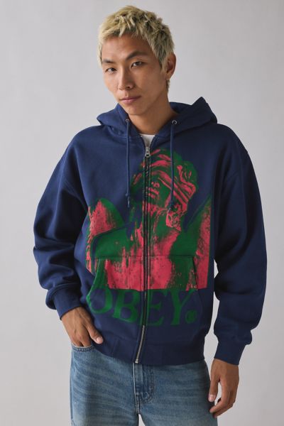 OBEY Blindfold Graphic Zip Hoodie Sweatshirt