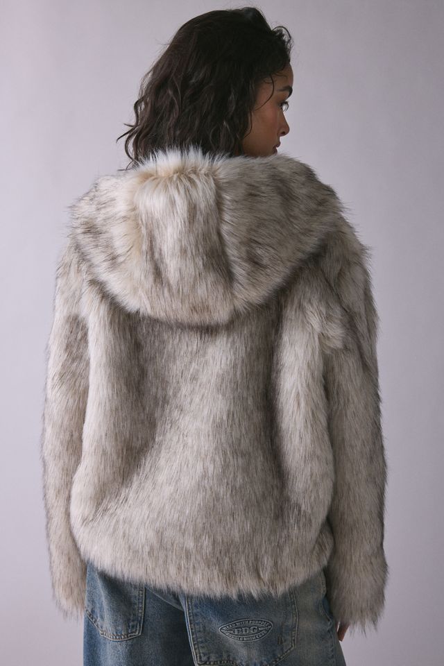 The Ragged Priest Julia Arctic White Faux Fur Hooded Jacket #3