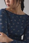 Kimchi Blue Lola Lace Trim Boatneck Long Sleeve Top