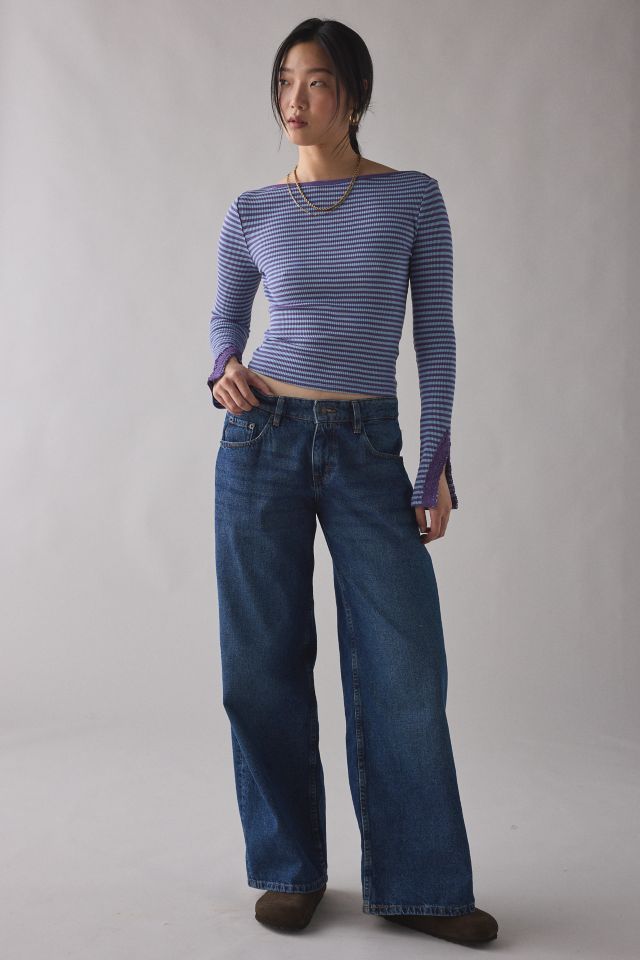 Kimchi Blue Lola Lace Trim Boatneck Long Sleeve Top #2